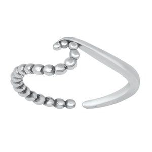 .925 Sterling Silver Wave Toe Ring Adjustable